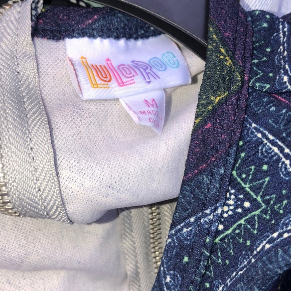 LULAROE size medium navy blue diamond print Amelia dress - Picture 9 of 10